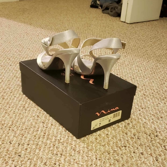 Size 7 Silver Heels! - Picture 2 of 3